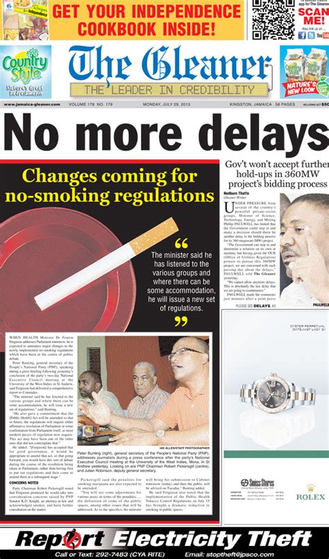Formerly known as The Gleaner epaper, it is a digital replica of the printed newspaper and comes with new interactive, multimedia features and more access to past publications. . Daily gleaner jamaica